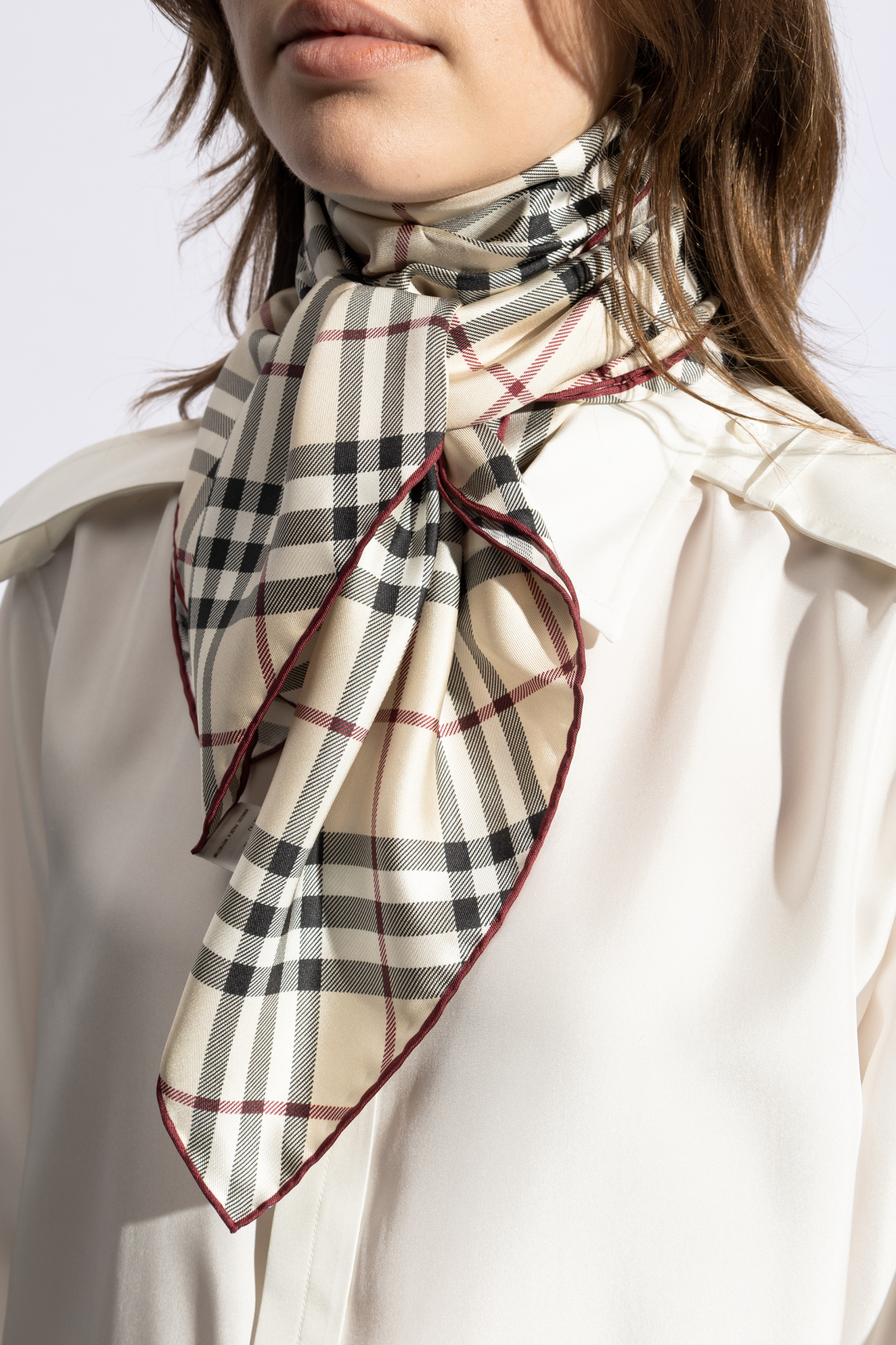 Cream Silk Scarf Burberry Vitkac Italy